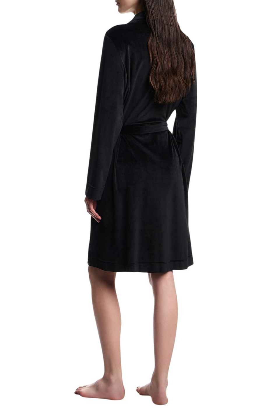 Халат однотонный|Основной цвет:Черный Женский Emporio Armani Халат однотонный (цвет ), артикул EW001970-AF15366 | Фото 3