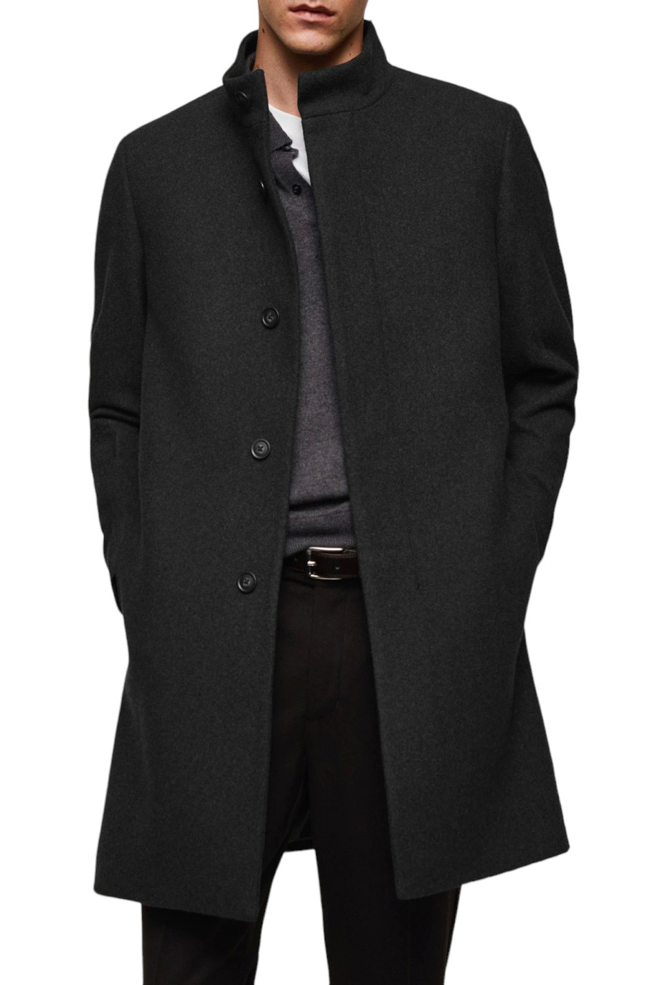 Мужской Mango Man Пальто однотонное FUNNEL (цвет ), артикул 57025950 | Фото 3