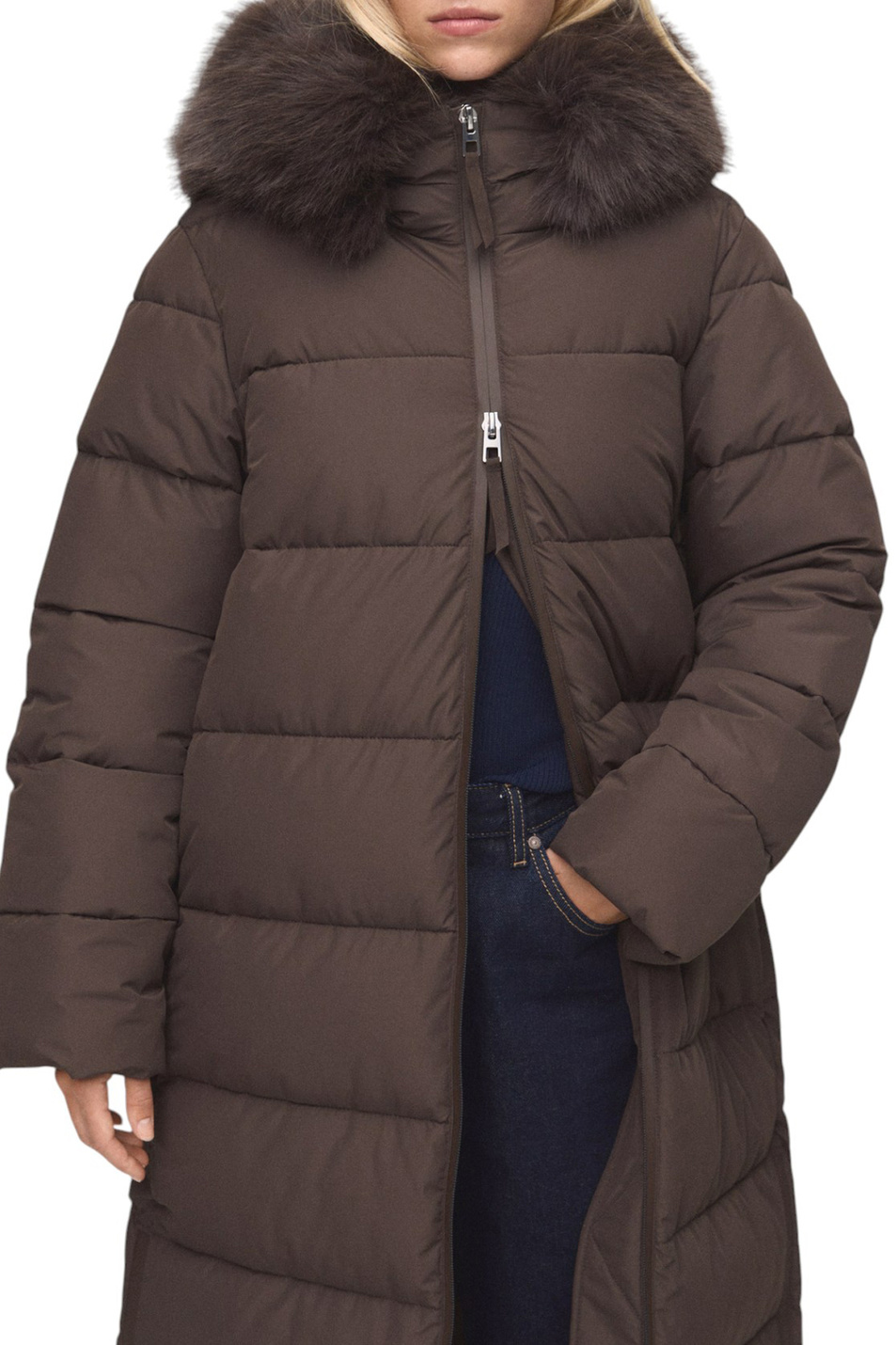Пальто DELUXY стеганое с капюшоном|Основной цвет:Коричневый Женский Mango Пальто DELUXY стеганое с капюшоном (цвет ), артикул 17086353 | Фото 5