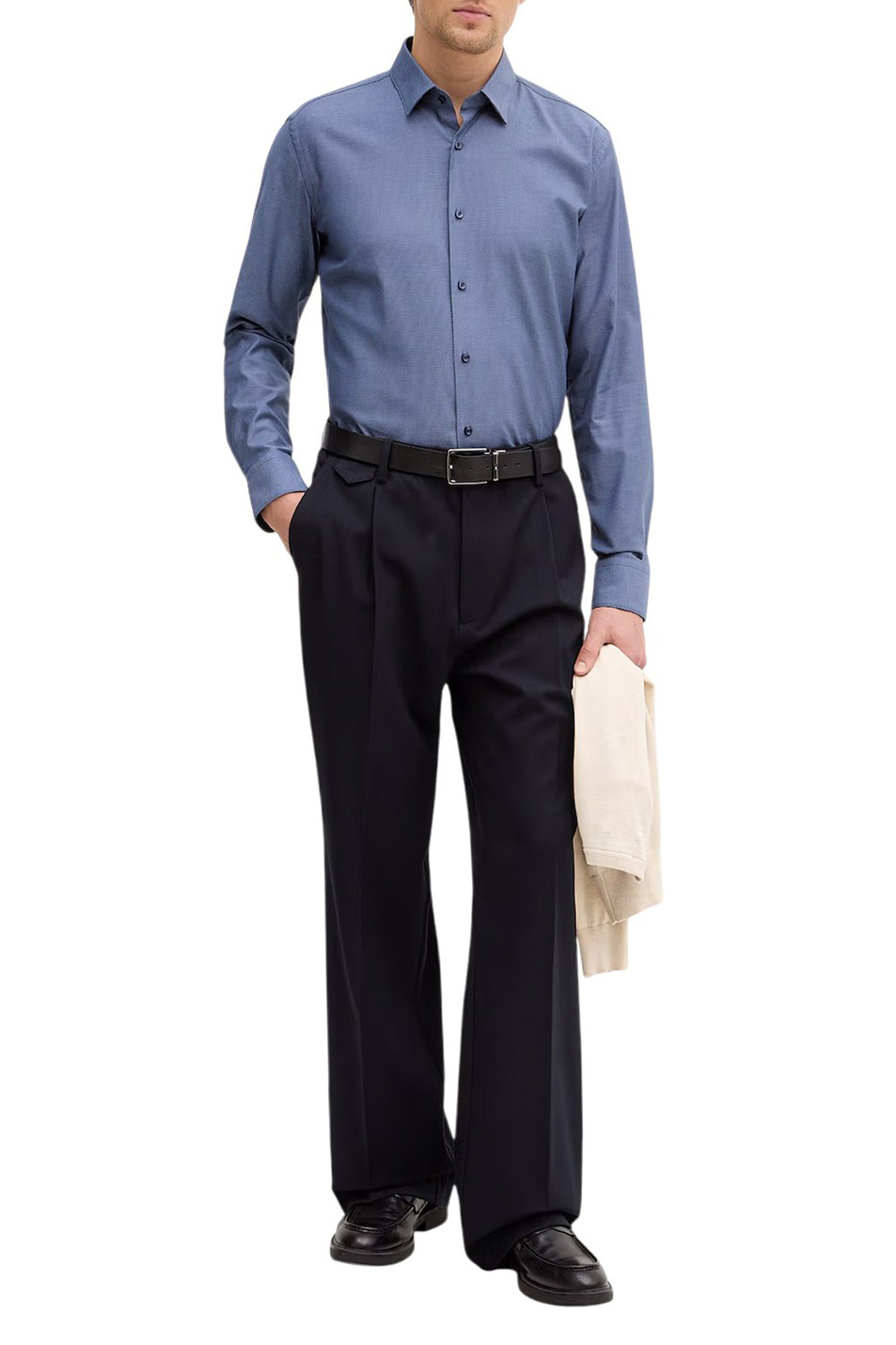 Мужской BOSS Рубашка H-HANK из эластичного хлопка (цвет ), артикул 50490934 | Фото 3