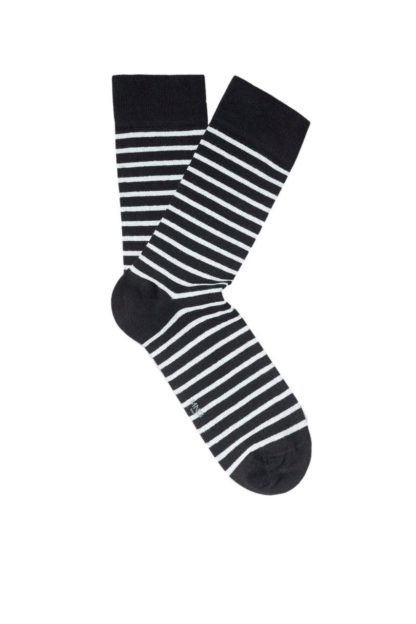 Носки STRIPE в полоску|Основной цвет:Черно-белый|Артикул:47001319 | Фото 1