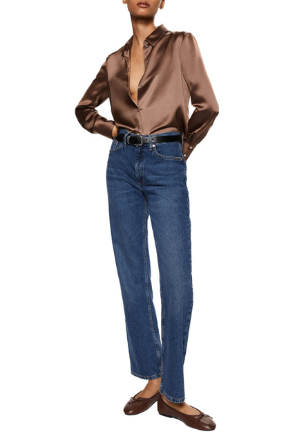 Атласная блузка CONGA на пуговицах|Основной цвет:Коричневый|Артикул:37074024 | Фото 2