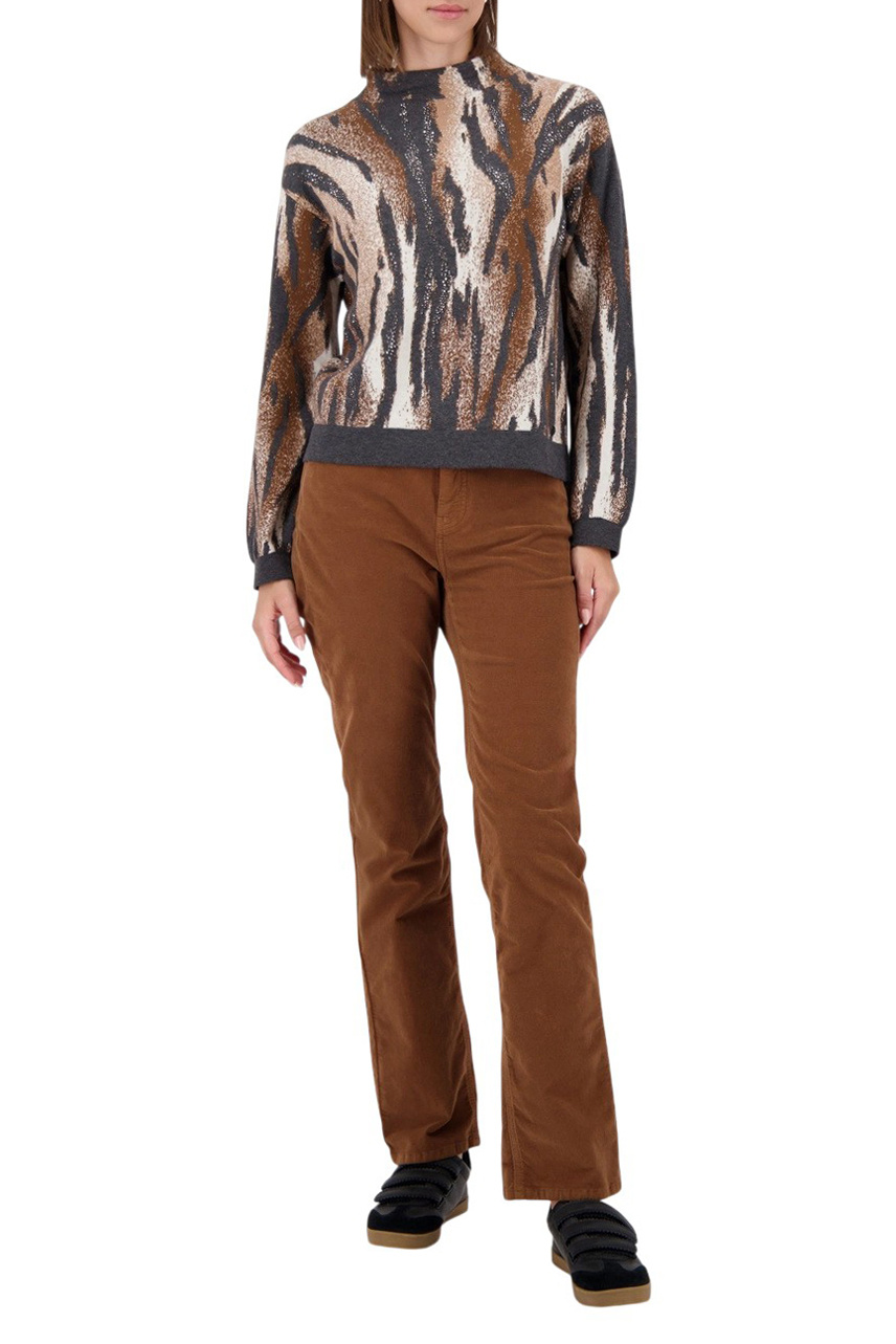 Женский Monari Джемпер из хлопка со стразами (цвет ), артикул 809689 | Фото 2