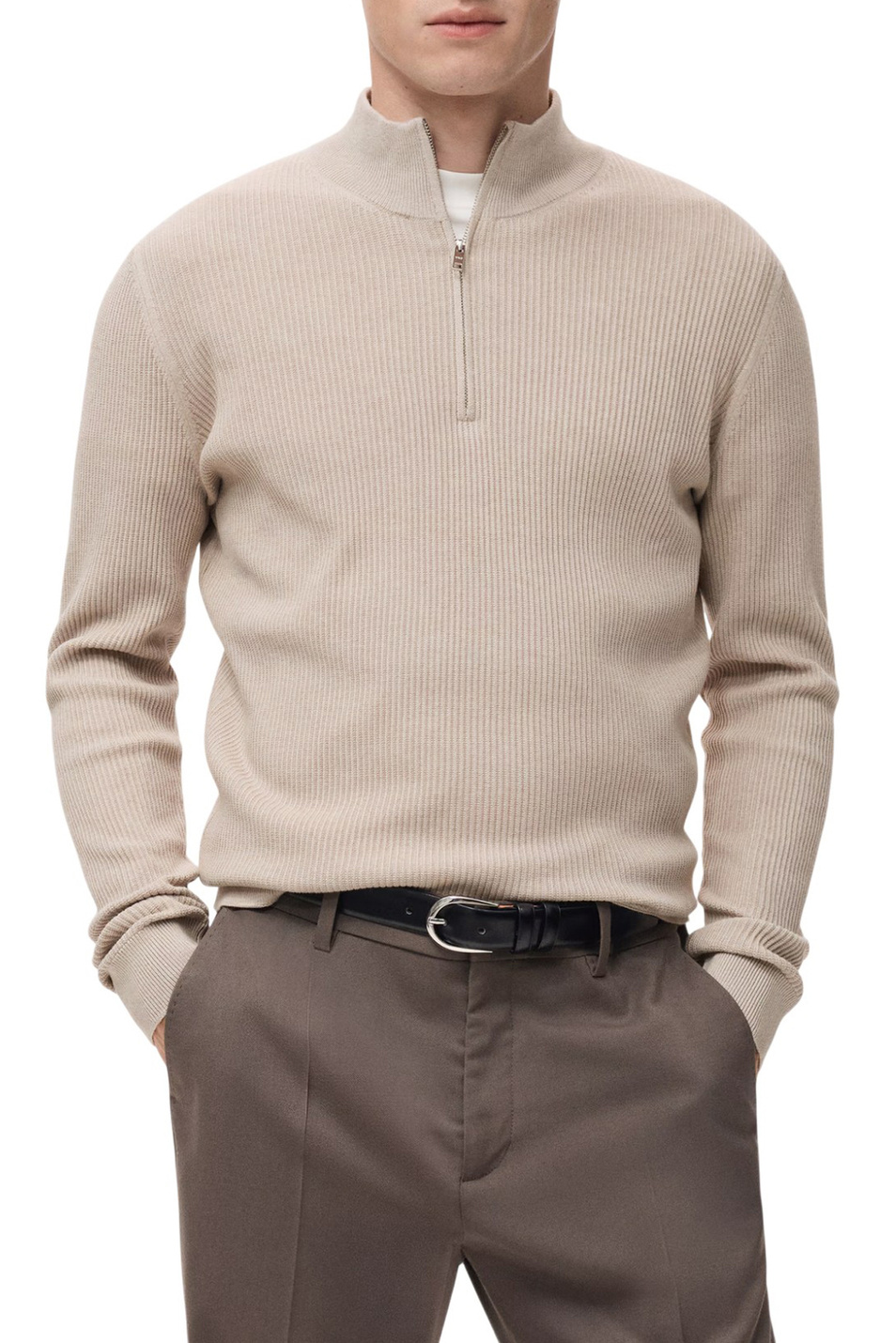 Мужской Mango Man Джемпер ANTIGUAP с застежкой-молнией (цвет ), артикул 27041283 | Фото 3