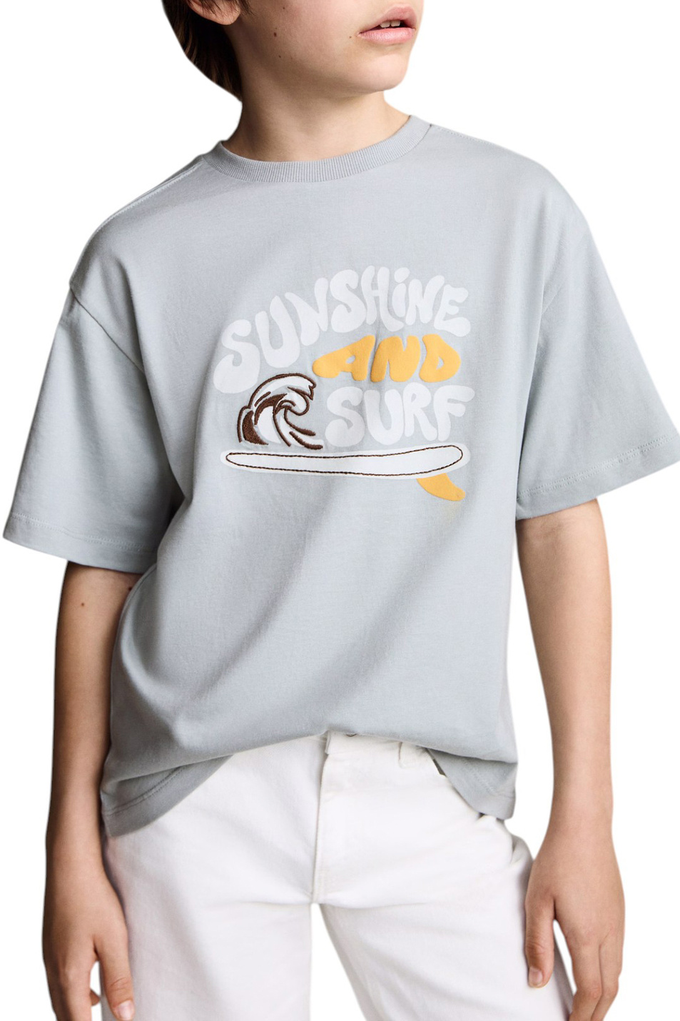 Мальчикам Mango Kids Футболка SUNSHINE из хлопка с принтом (цвет ), артикул 87015957 | Фото 4