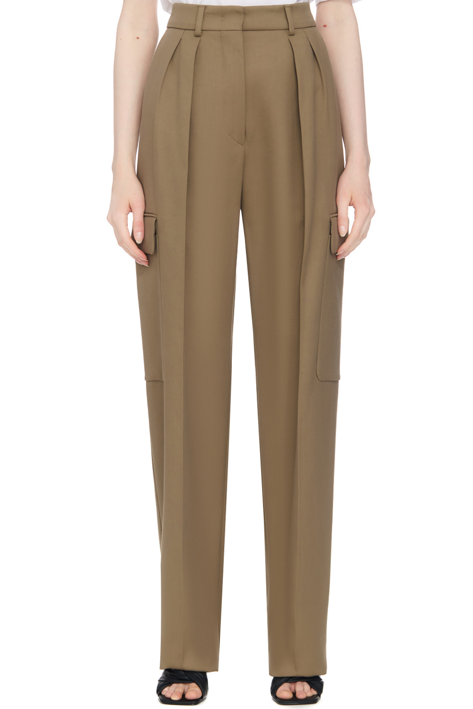 Женский Sportmax Брюки BARNABA из смесового хлопка (цвет ), артикул 2321360339 | Фото 4