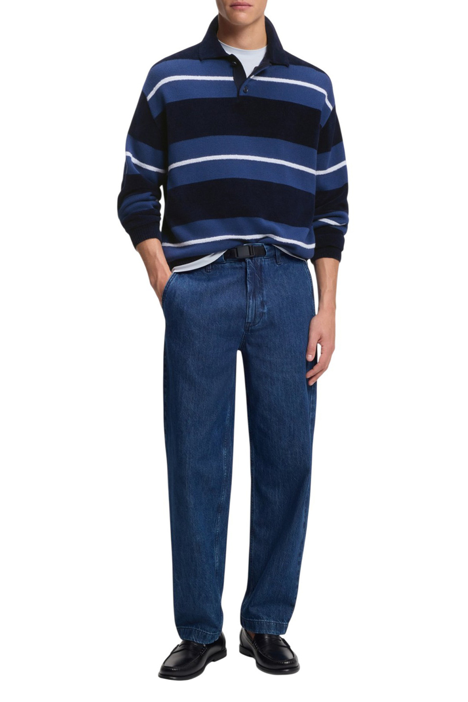 Мужской BOSS Джемпер-поло Amburgh в полоску (цвет ), артикул 50555857 | Фото 2