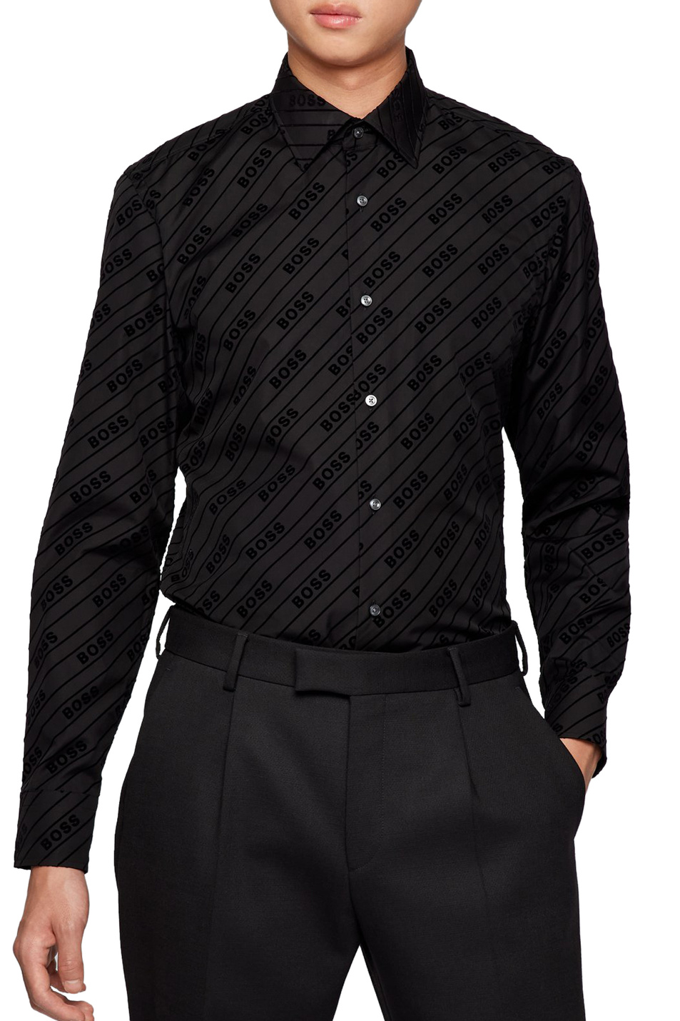 Мужской BOSS Рубашка из натурального хлопка с принтом (цвет ), артикул 50464149 | Фото 3