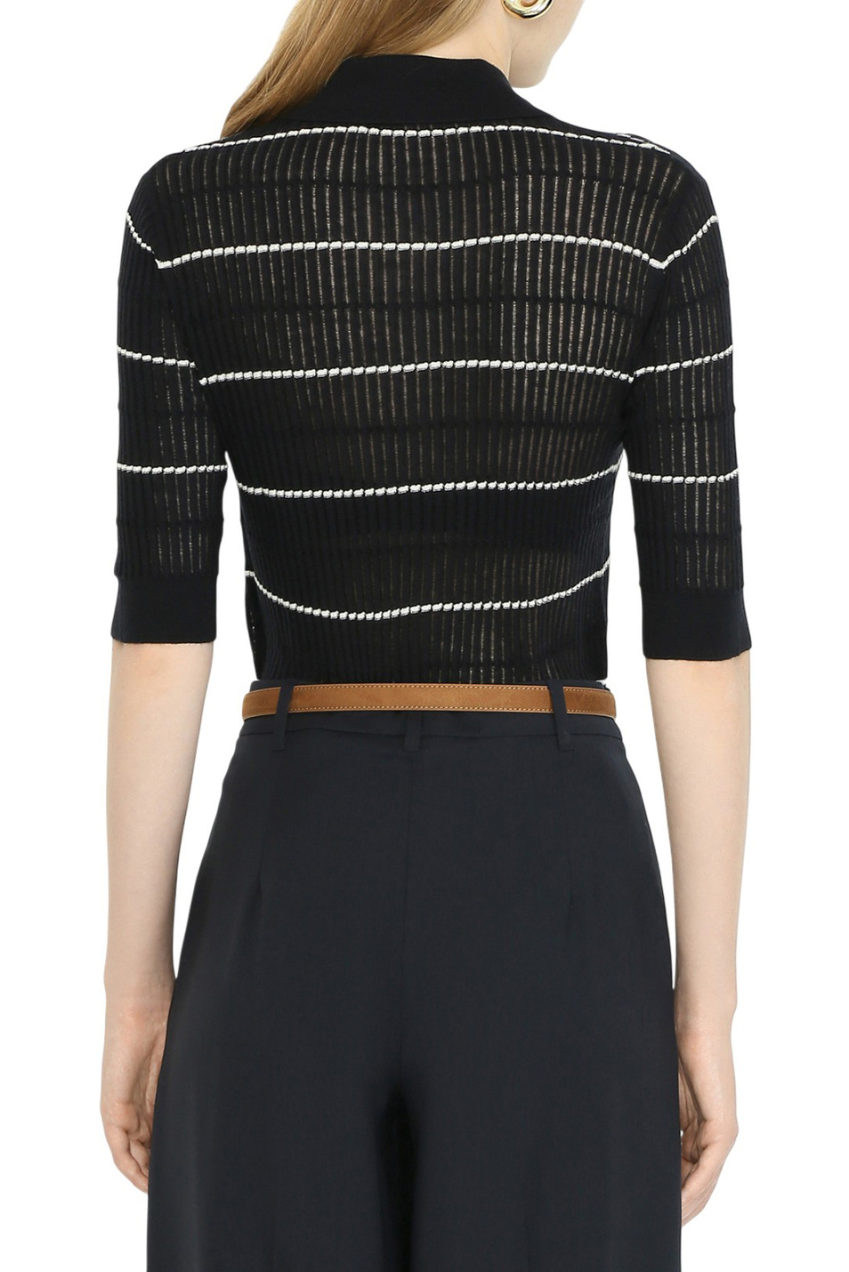 Женский Max Mara Поло GALLO из шелка и шерсти (цвет ), артикул 2616361051 | Фото 5