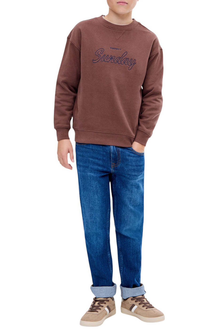 Мальчикам Mango Kids Свитшот SUNDAY из хлопка (цвет ), артикул 17046344 | Фото 3