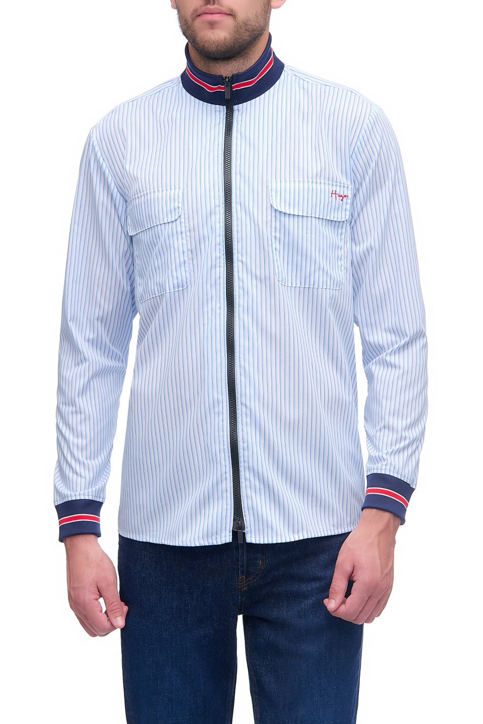 Мужской HUGO Рубашка на молнии с эластичными манжетами и воротником (цвет ), артикул 50459017 | Фото 1