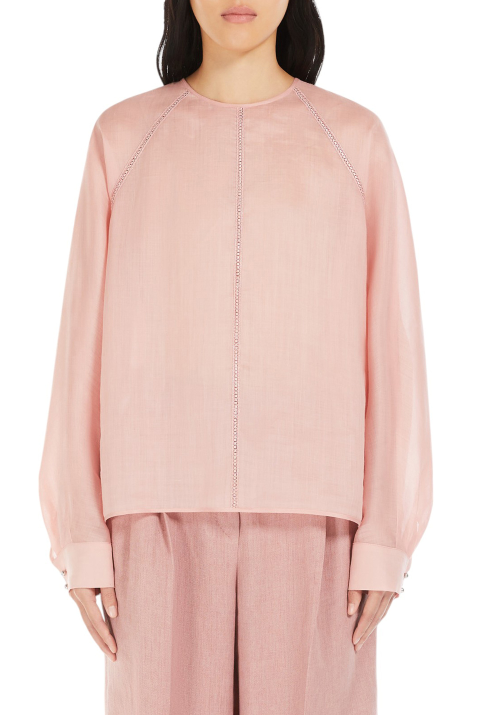 Женский Max Mara Блузка EDILE однотонная (цвет ), артикул 2516261032 | Фото 3