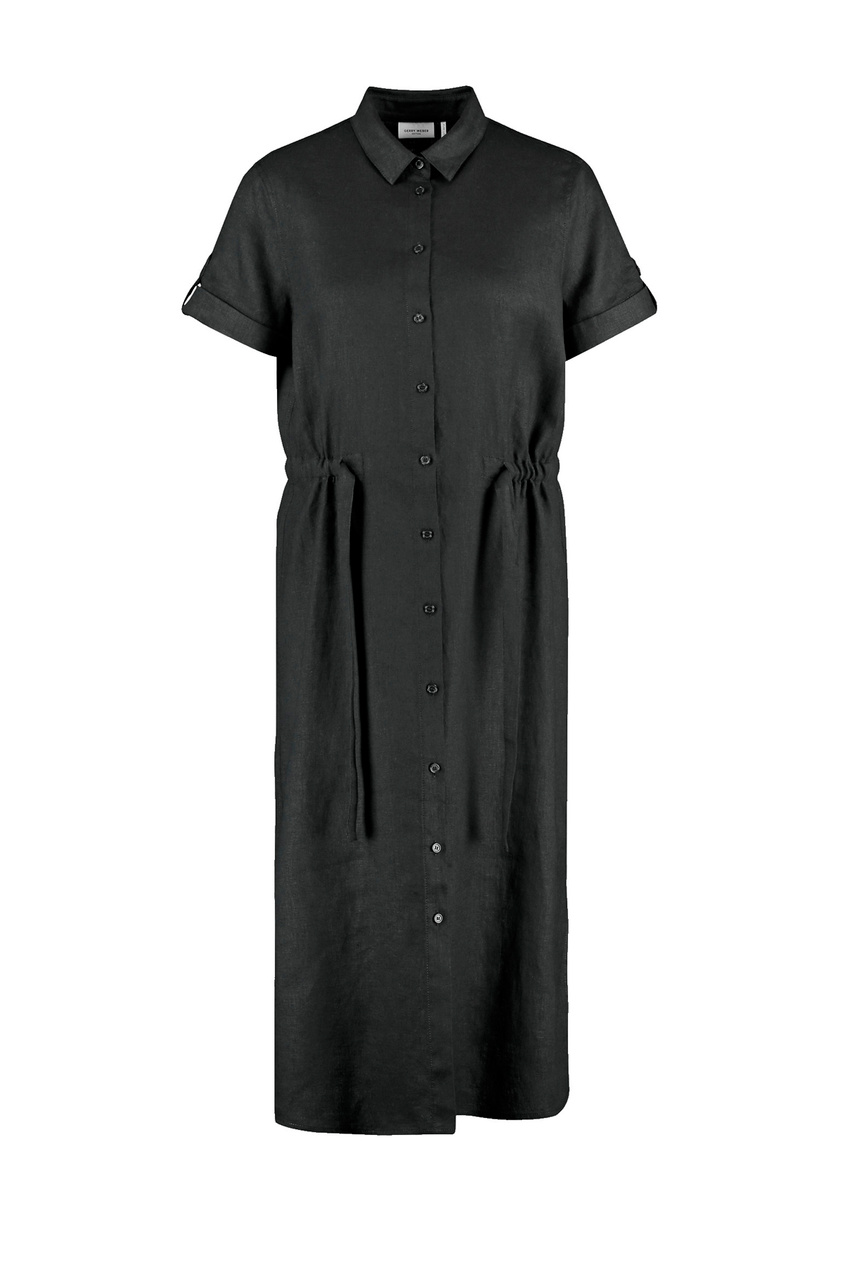Платье с кулиской на талии|Основной цвет:Черный|Артикул:285012-66435 | Фото 1