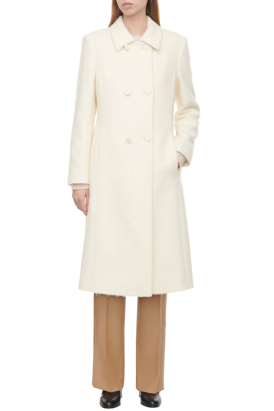 Женский BOSS Пальто из смесового хлопка с добавлением шерсти (цвет ), артикул 50499776 | Фото 3