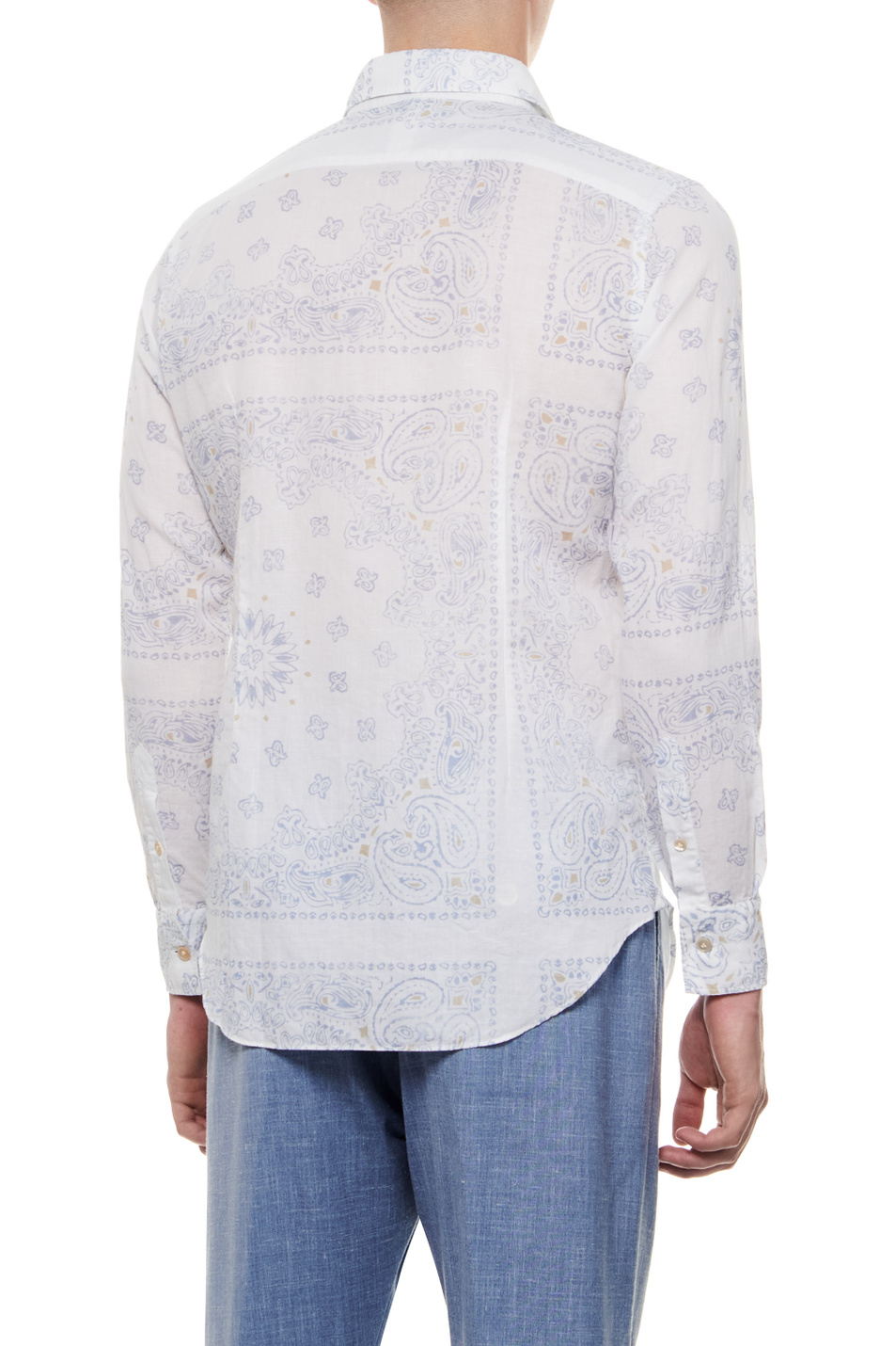 Мужской Eleventy Рубашка из хлопка и льна с принтом (цвет ), артикул I75CAMH11-TES0I256 | Фото 4