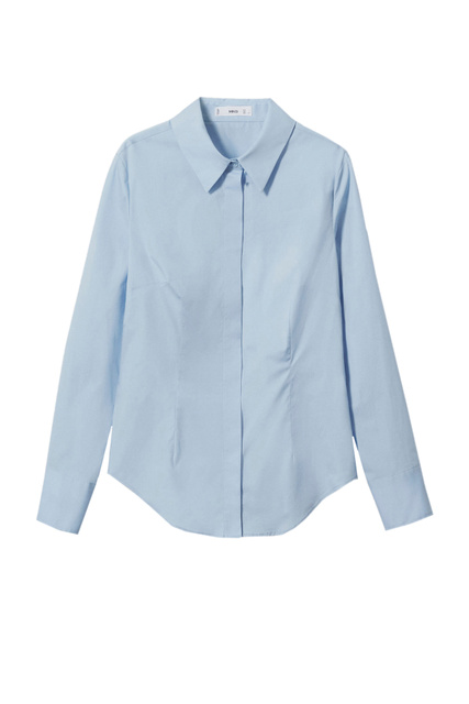 Рубашка SOFIA из смесового хлопка|Основной цвет:Голубой|Артикул:37092504 | Фото 1