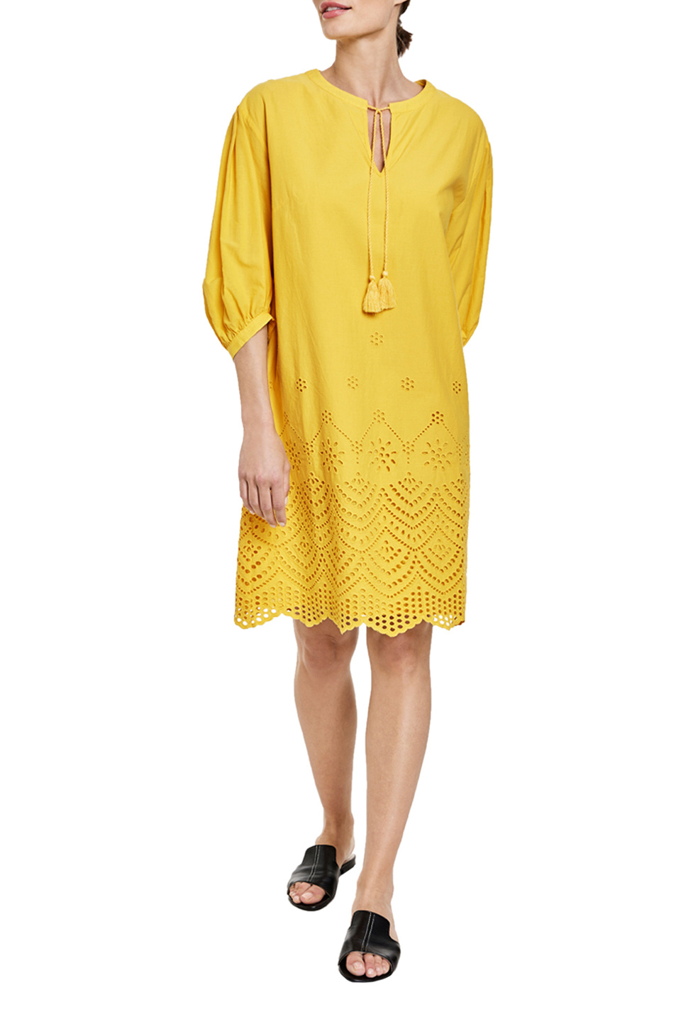Женский Gerry Weber Платье из натурального хлопка с ажурной вышивкой (цвет ), артикул 780029-31432 | Фото 3