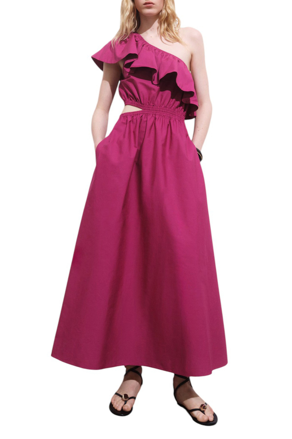 Женский Mango Платье CUTY с асимметричным вырезом (цвет ), артикул 17001278 | Фото 2