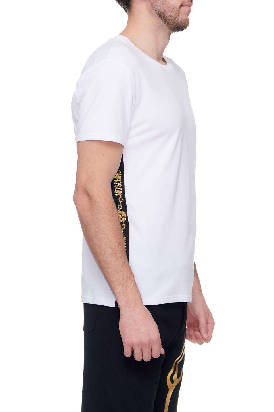 Мужской Moschino Футболка из эластичного хлопка с логотипом (цвет ), артикул A1932-8110 | Фото 3