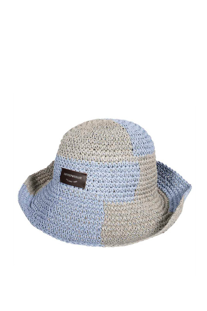 Плетеная шляпа с логотипом|Основной цвет:Синий|Артикул:637320-3R510 | Фото 1