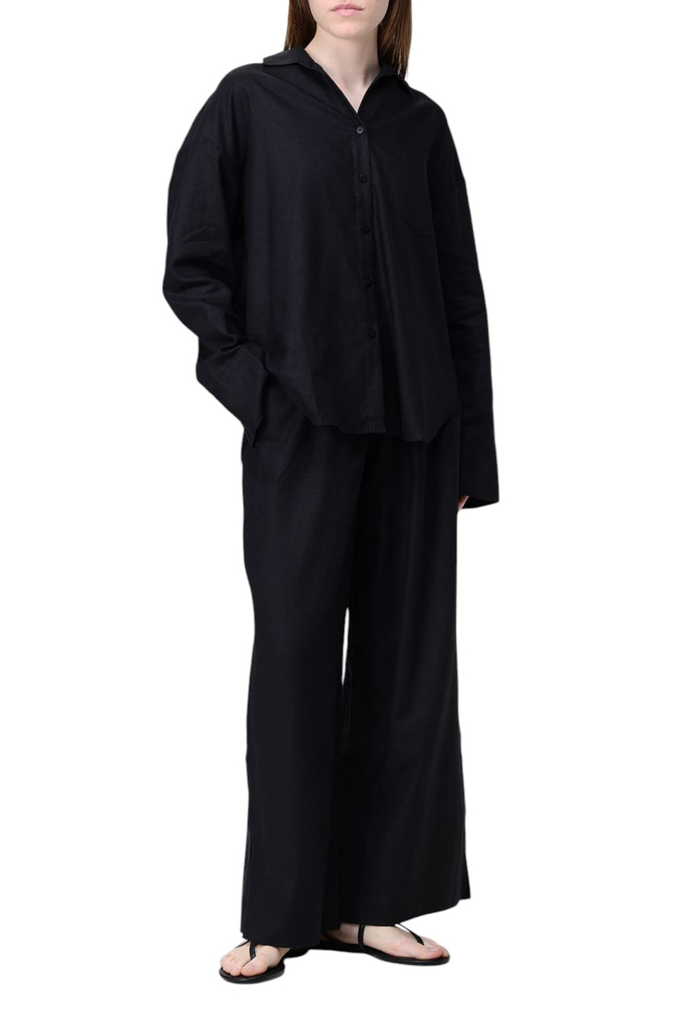 Женский Emporio Armani Рубашка из льна и вискозы (цвет ), артикул EW000815-AF12201 | Фото 3