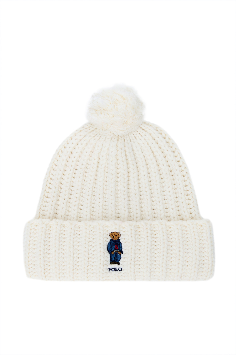 Шапка с фирменной вышивкой|Основной цвет:Кремовый Женский Polo Ralph Lauren Шапка с фирменной вышивкой (цвет ), артикул 455858368001 | Фото 1