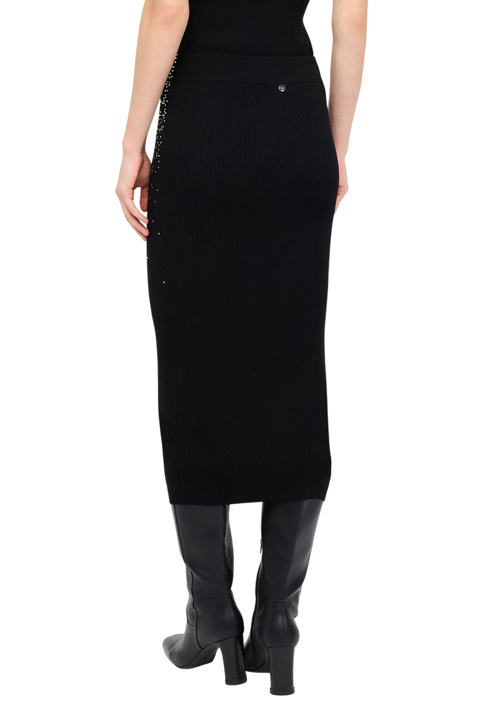 Юбка со стразами|Основной цвет:Черный Женский Liu Jo Юбка со стразами (цвет ), артикул MF5471MS99E | Фото 5