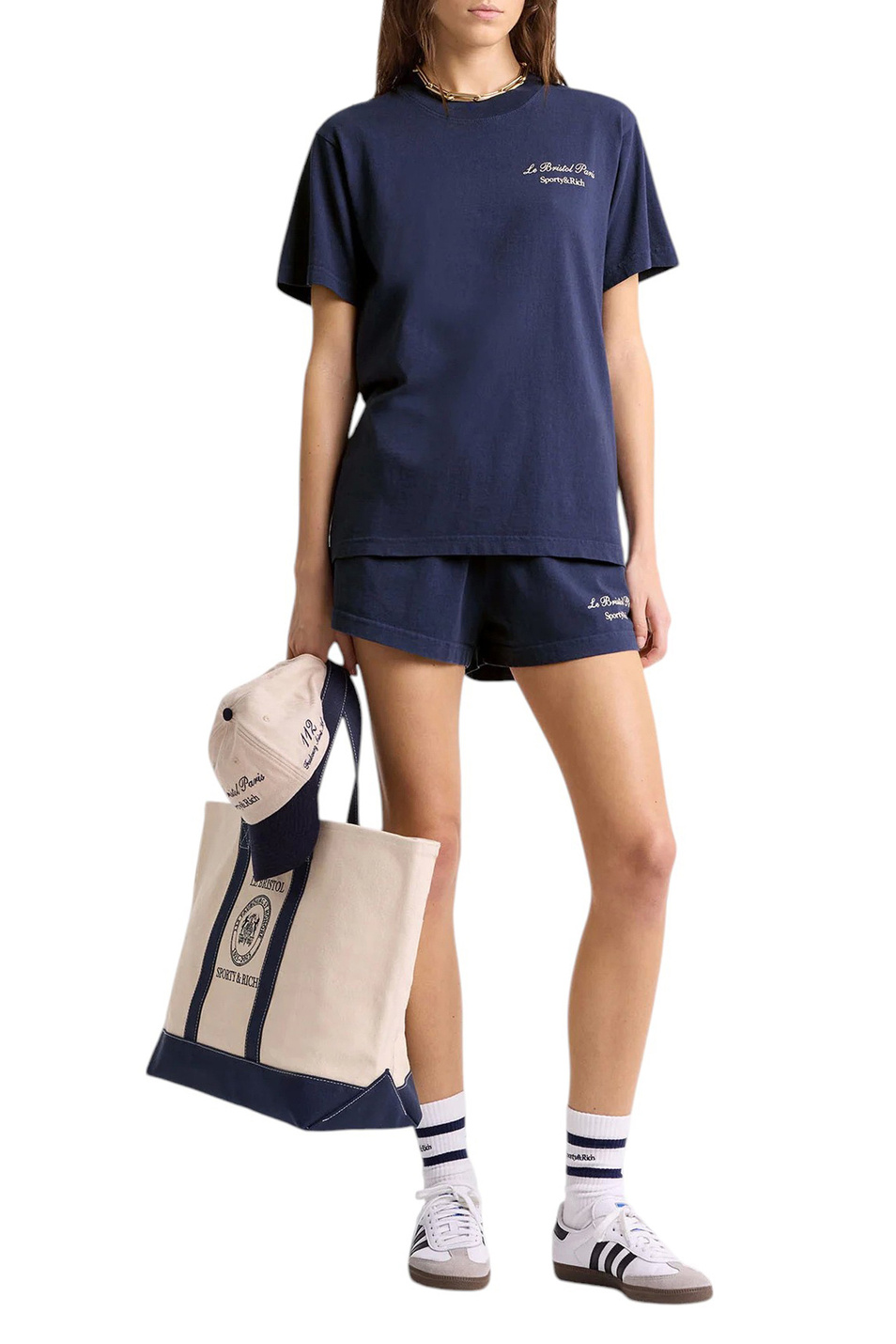 Женский Sporty & Rich Шорты Faubourg Disco из хлопка (цвет ), артикул SH037517619BL32 | Фото 2