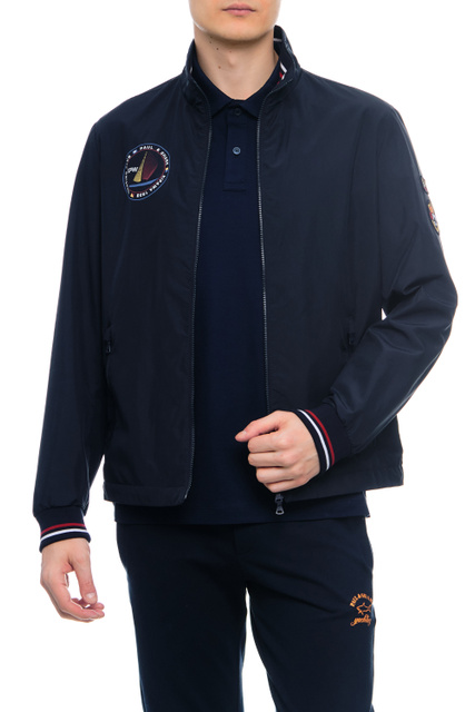 Куртка на молнии с эластичными манжетами|Основной цвет:Синий|Артикул:23412068 | Фото 1
