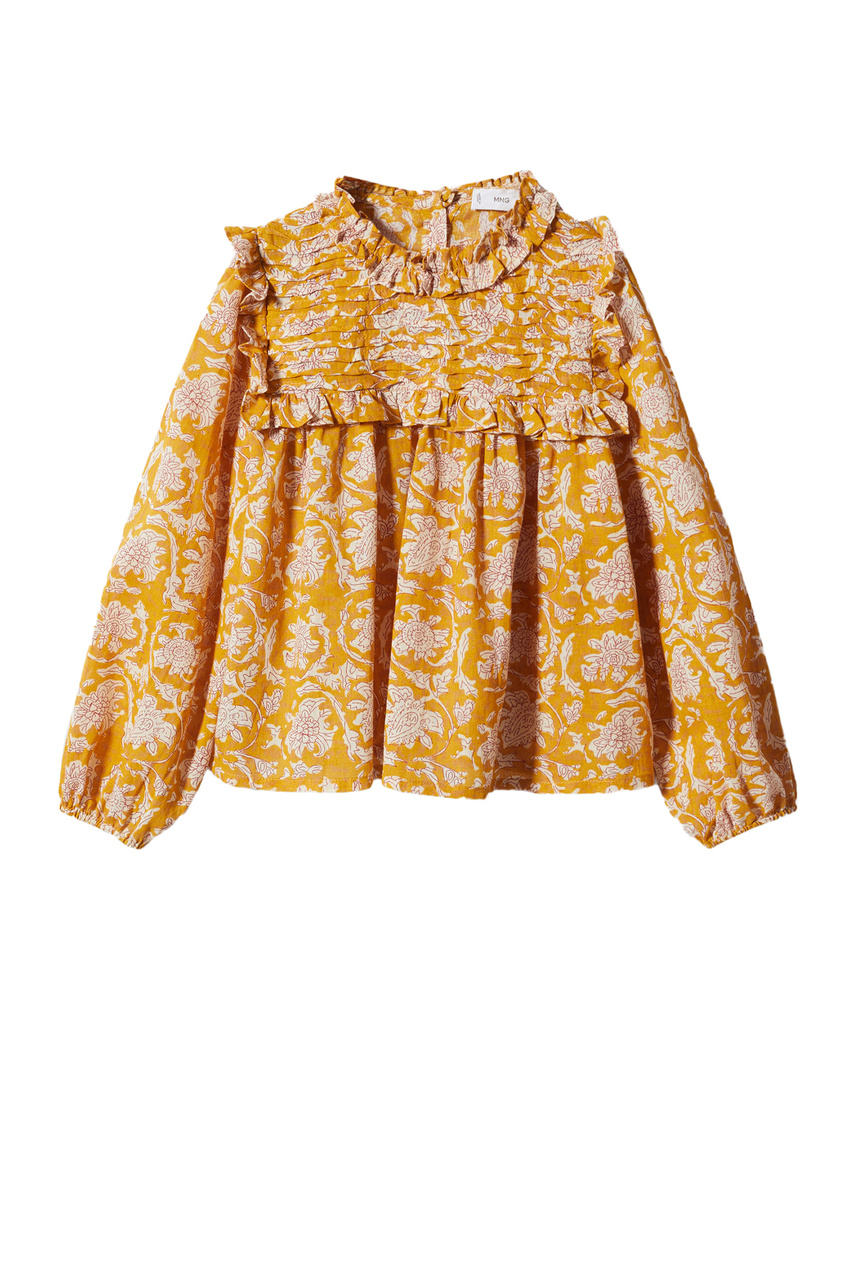 Блузка NANCY с оборками и рюшами|Основной цвет:Желтый|Артикул:47033260 | Фото 1