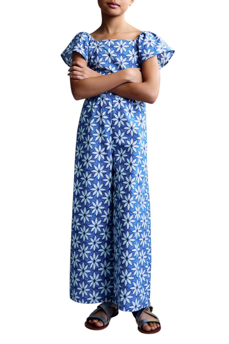 Девочкам Mango Kids Комбинезон LANDERS из хлопка с принтом (цвет ), артикул 87035990 | Фото 2