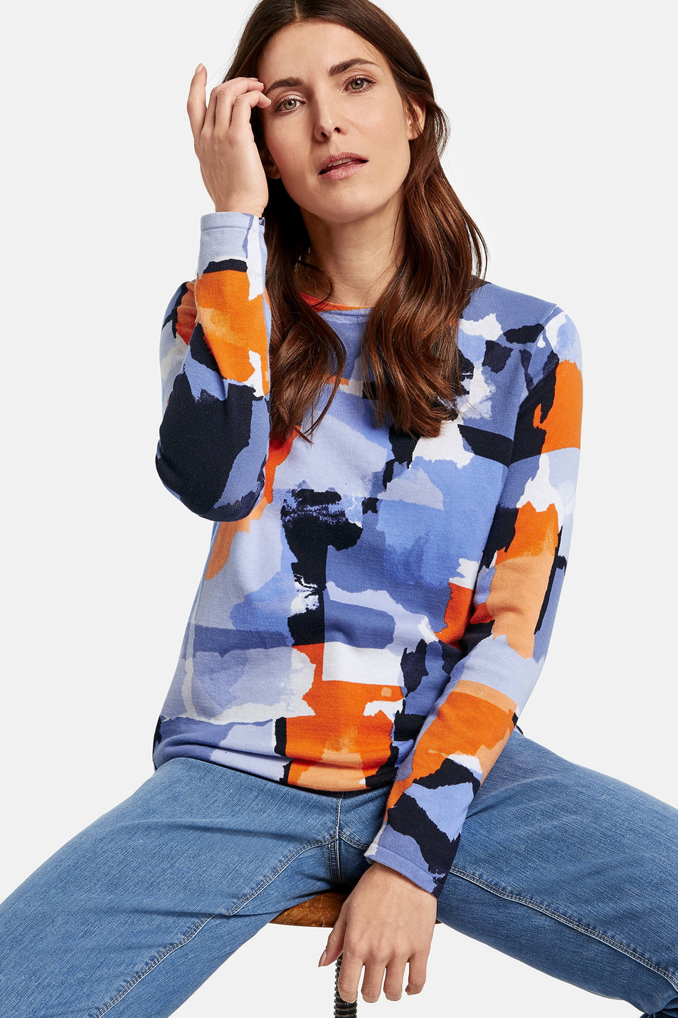 Женский Gerry Weber Лонгслив из натурального хлопка (цвет ), артикул 270533-44700 | Фото 3