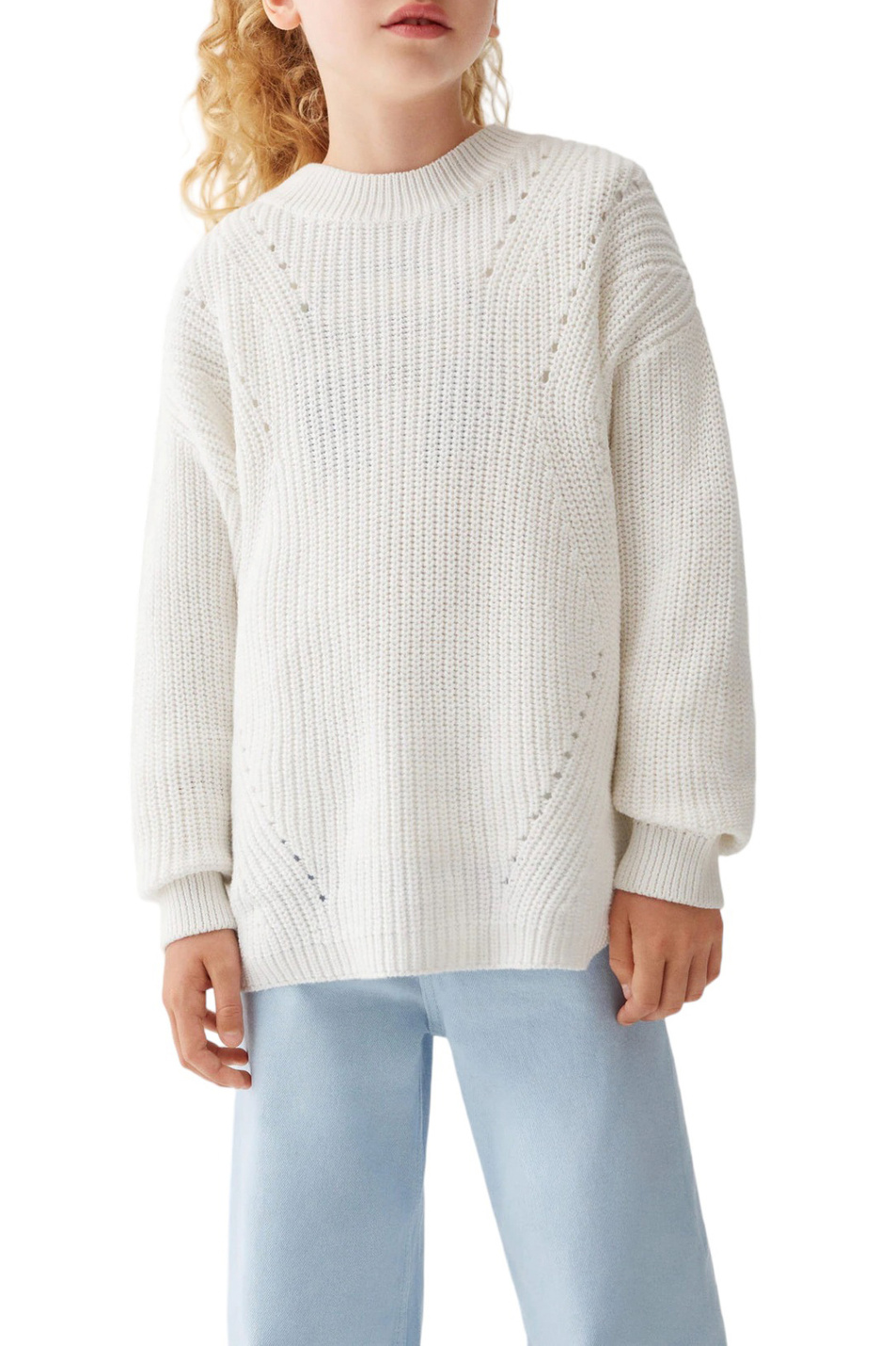 Девочкам Mango Kids Джемпер ROYAL5 из натурального хлопка (цвет ), артикул 57033265 | Фото 4