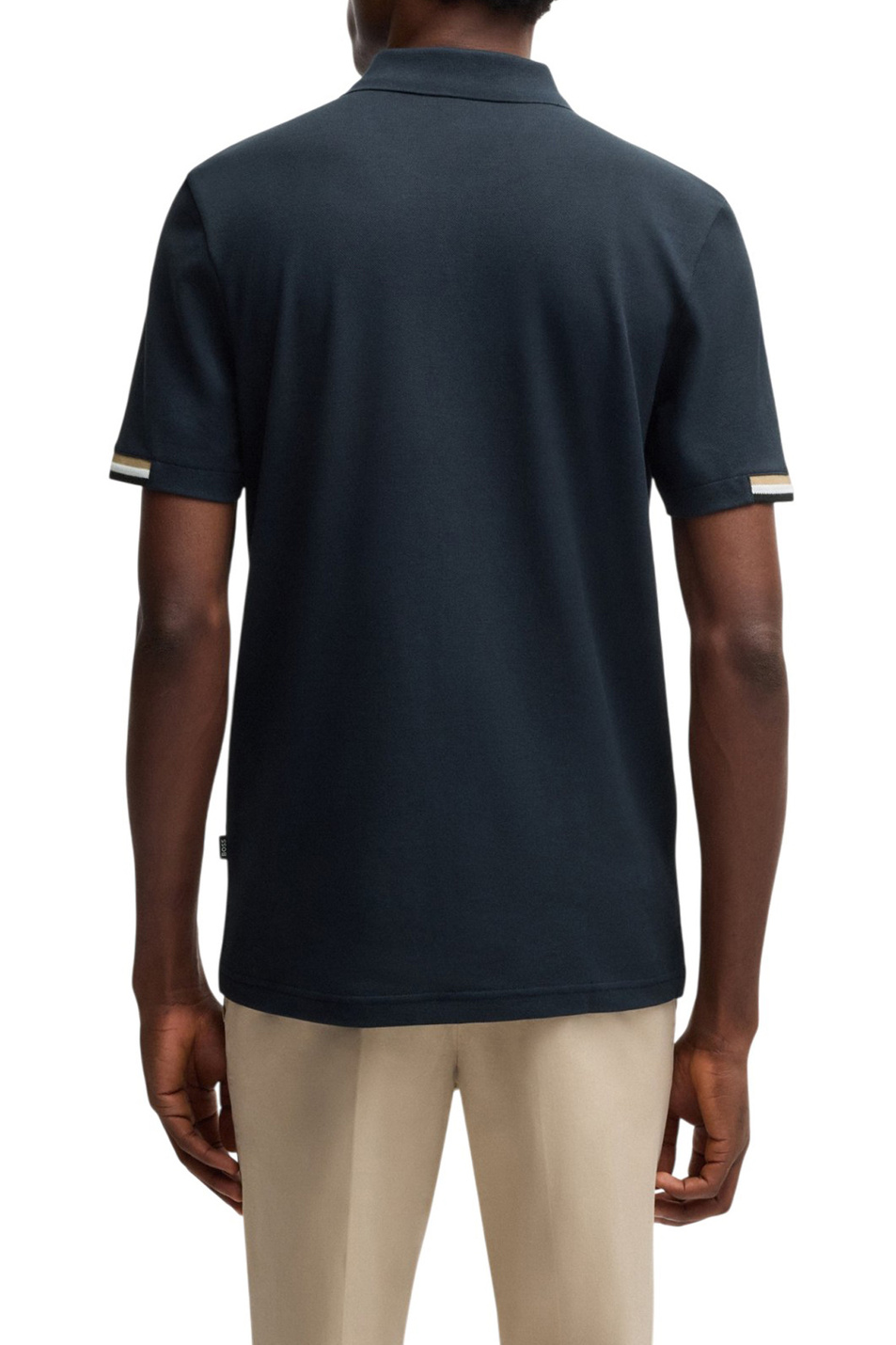 Поло из натурального хлопка с логотипом|Основной цвет:Синий Мужской BOSS Поло из натурального хлопка с логотипом (цвет ), артикул 50467113 | Фото 4