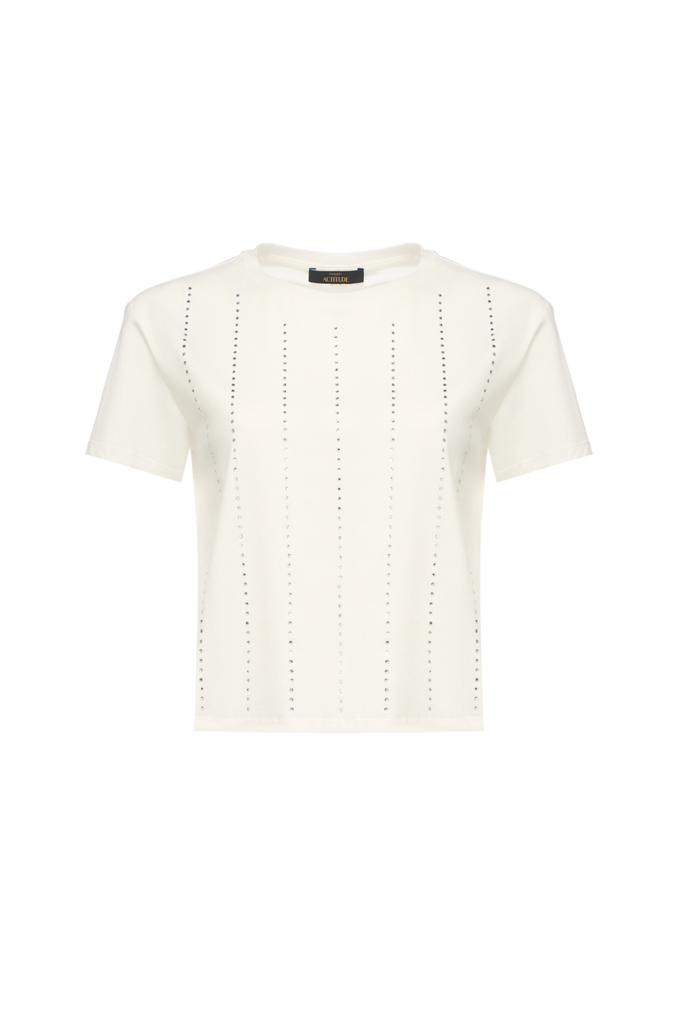 Женский TWINSET Milano Футболка из хлопка со стразами (цвет ), артикул 261AP2311 | Фото 1