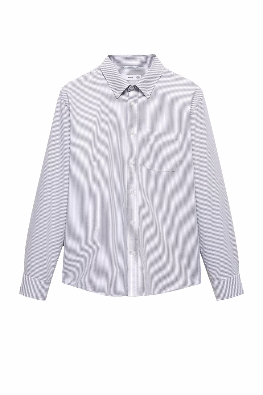 Рубашка KODAK из натурального хлопка в полоску|Основной цвет:Синий|Артикул:67030631 | Фото 1
