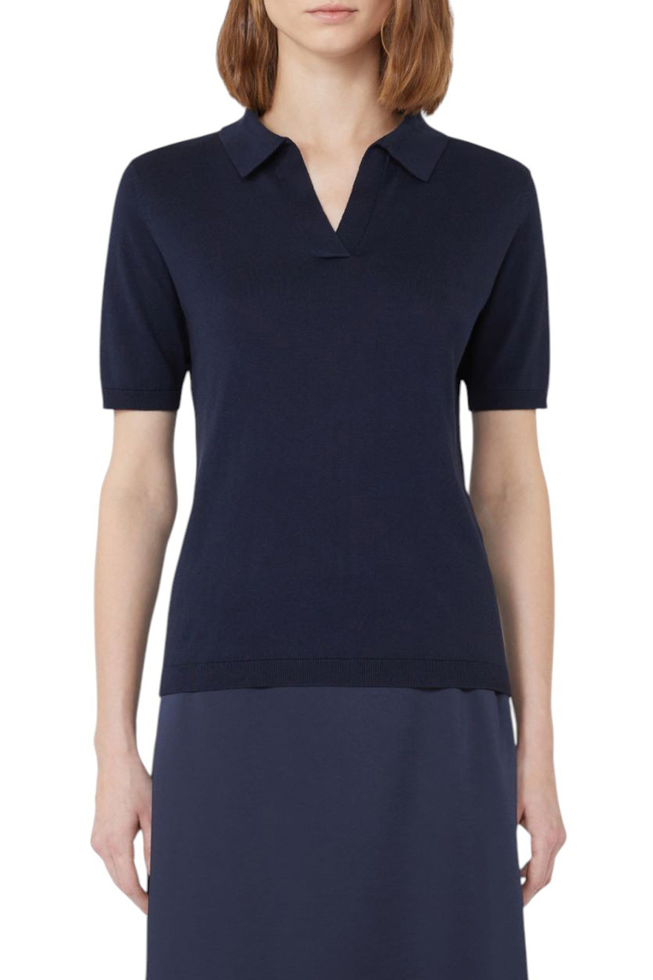 Женский Weekend Max Mara Джемпер поло RONCOLO из шелка и хлопка (цвет ), артикул 2525366071 | Фото 3