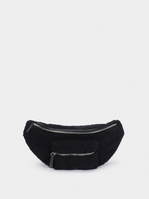 Parfois Поясная сумка из искусственного меха (Черный цвет), артикул 180863 | Фото 1