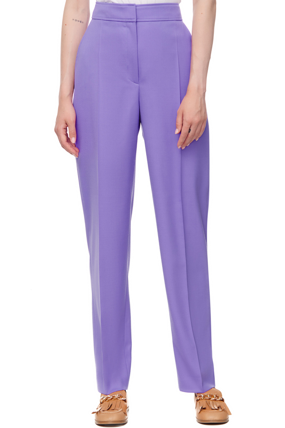 Женский BOSS Однотонные брюки из смесовой шерсти (цвет ), артикул 50477414 | Фото 4
