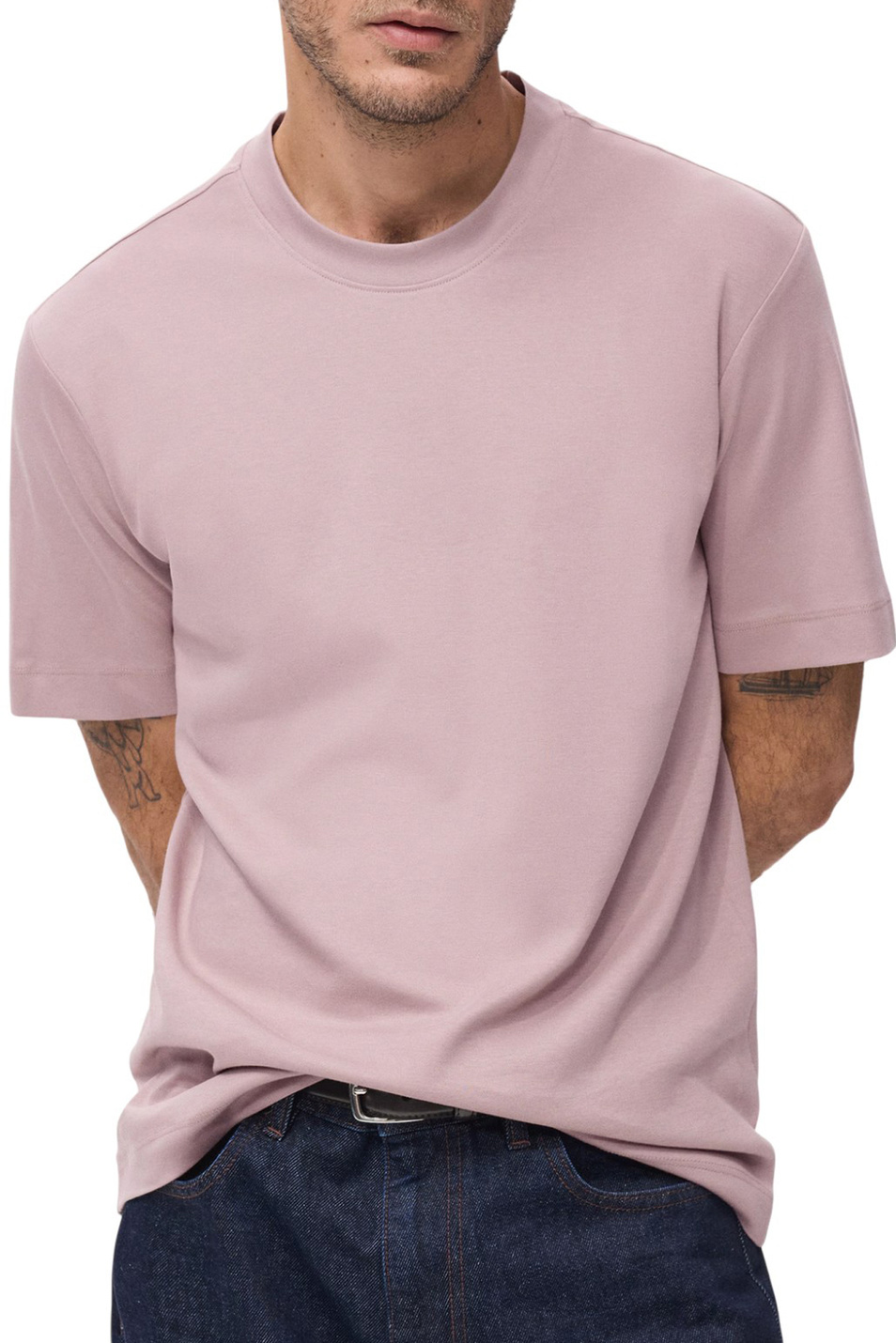 Футболка KIMI из хлопка|Основной цвет:Розовый Мужской Mango Man Футболка KIMI из хлопка (цвет ), артикул 27041262 | Фото 3