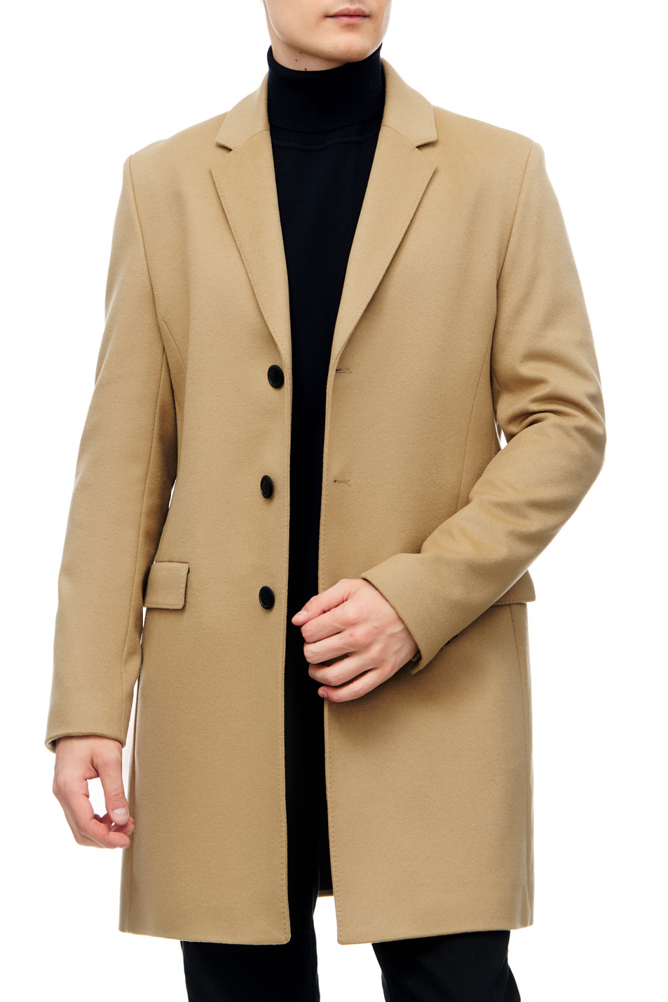 Мужской HUGO Пальто однобортное из смесовой шерсти (цвет ), артикул 50476672 | Фото 3