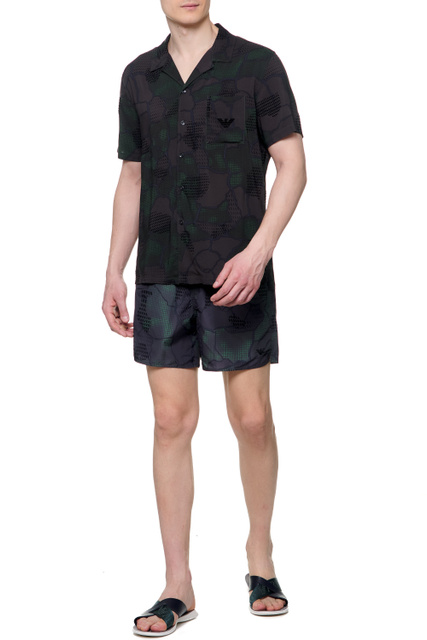 Рубашка из вискозы с абстрактным принтом|Основной цвет:Мультиколор|Артикул:211823-2R467 | Фото 2