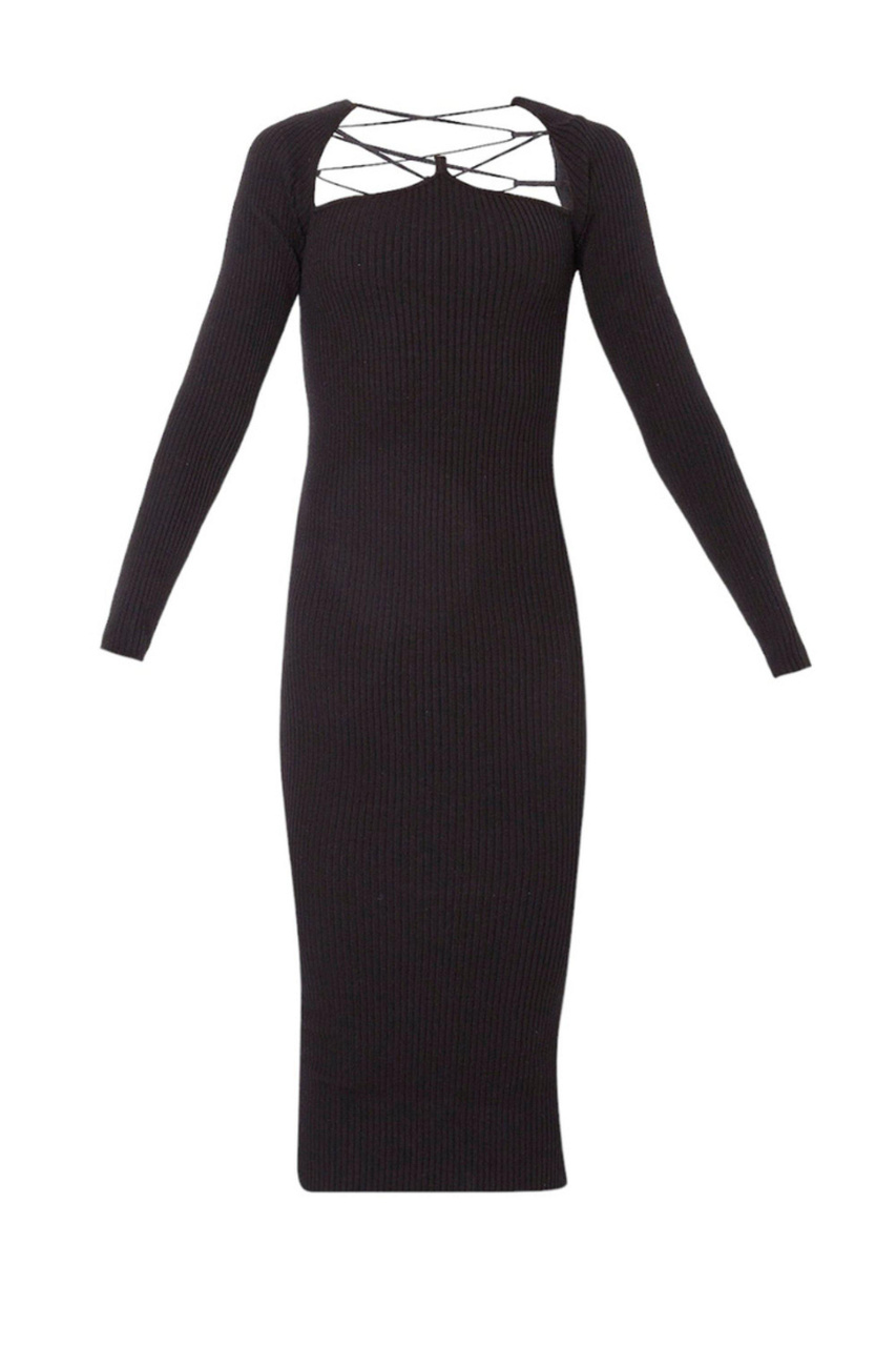Платье трикотажное|Основной цвет:Черный|Артикул:CA4165MS99E | Фото 1