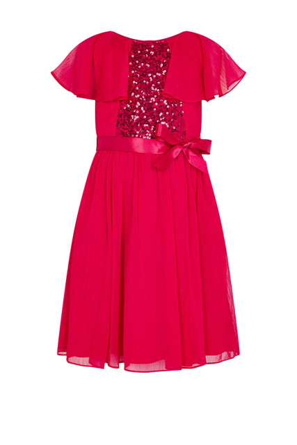 Нарядное платье с рукавами-крылышками|Основной цвет:Красный|Артикул:215167 | Фото 1