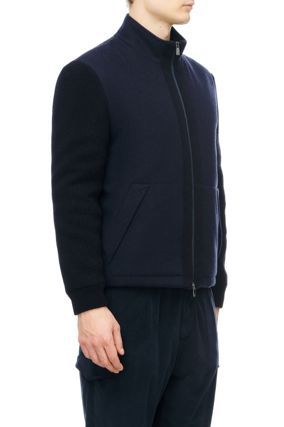 Corneliani мужская куртка из смесового кашемира с трикотажными рукавами ...