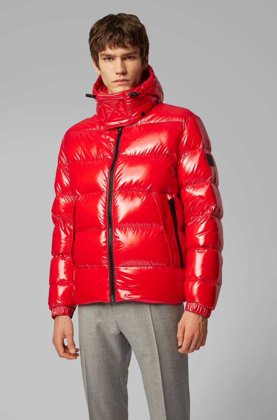 Мужской BOSS Пуховик с утеплителем из утиного пуха со съемный капюшоном (цвет ), артикул 50413392 | Фото 1