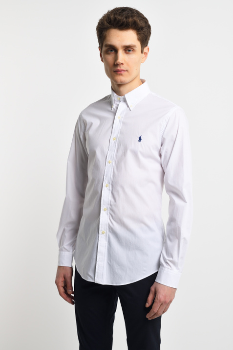 Polo Ralph Lauren Рубашка из натурального хлопка (Белый цвет), артикул 710705269002 | Фото 1
