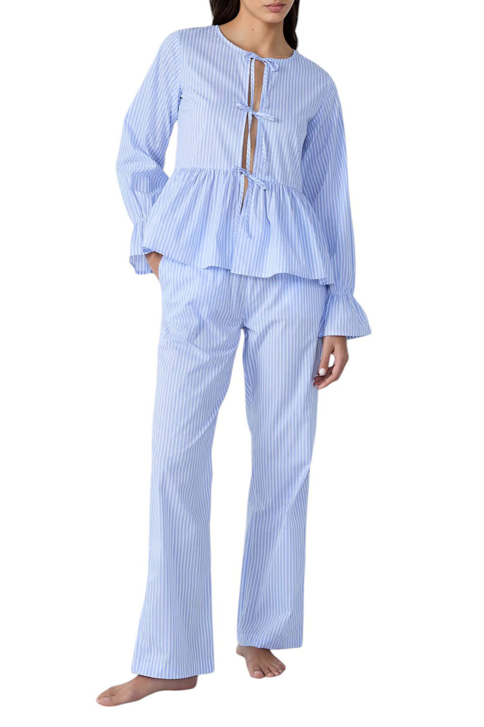 Пижамная рубашка POPPI в полоску|Основной цвет:Синий Женский Etam Пижамная рубашка POPPI в полоску (цвет ), артикул 6550820 | Фото 2