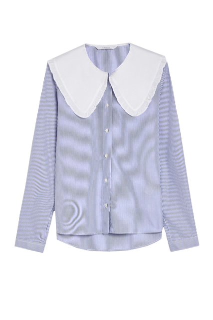 Рубашка GOLFO с объемным воротником с рюшами|Основной цвет:Голубой|Артикул:71110921 | Фото 1