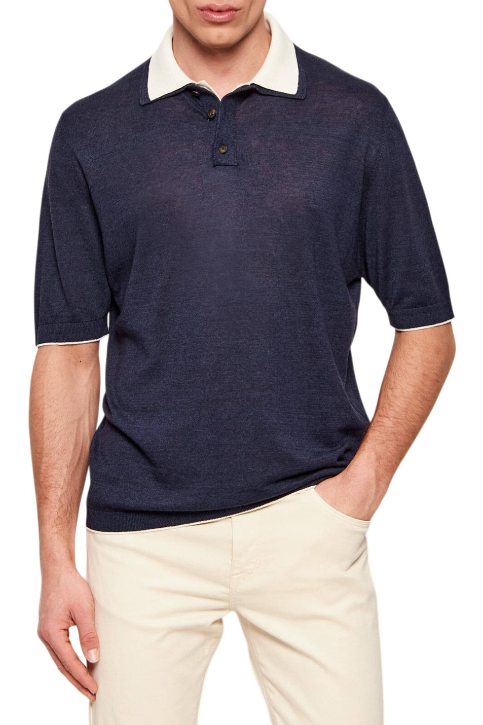 Мужской Eleventy Поло прямого кроя (цвет ), артикул M76POLM01-MAG0M059 | Фото 4